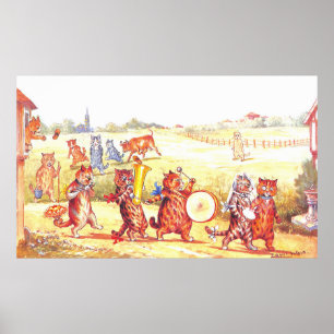 Wedding Cat Illustration by Louis Wain Poster