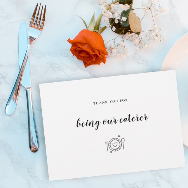 Wedding Caterer Vendor Food  Thank You Card (Creator Uploaded)