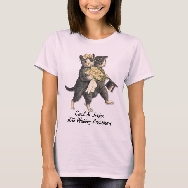 Wedding Cats Anniversary - Customise T-Shirt (Front)