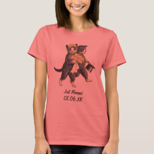 Wedding Cats - Just Married Customise T-Shirt