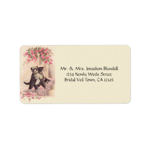 Wedding Cats Vintage Label