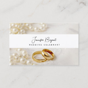 Wedding Celebrant modern beige Business Card