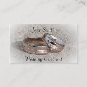 Wedding Celebrant with entwined wedding rings Business Card