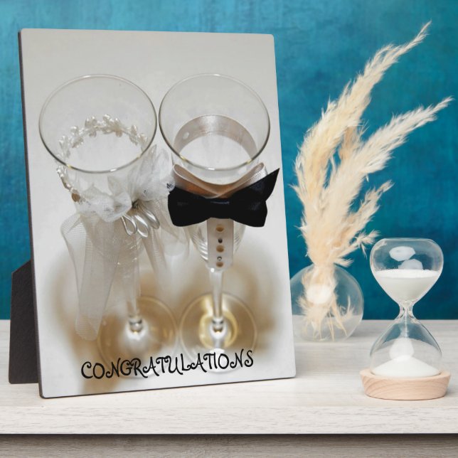 Wedding Celebration Glasses Plaque (Side)