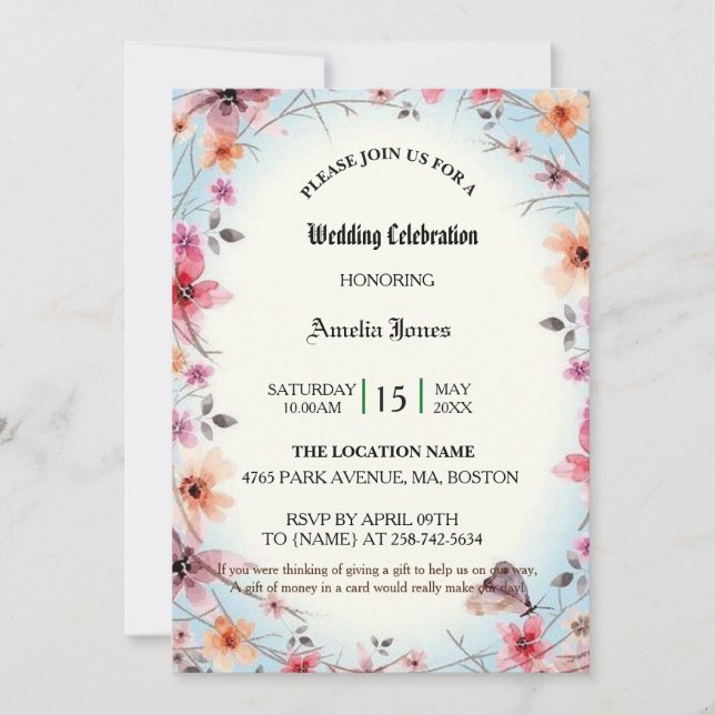 Wedding Celebration Invite (Front)