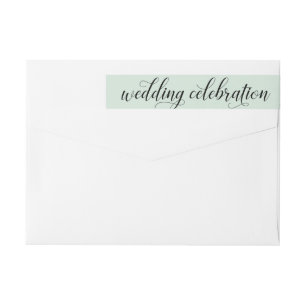 Wedding Celebration Modern Mint and Black Script Wrap Around Label