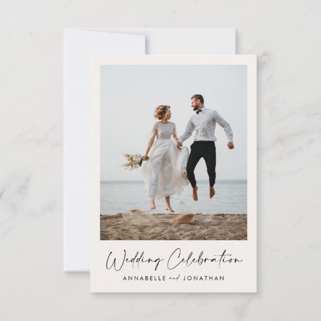 Wedding celebration modern photo  invitation (Front)