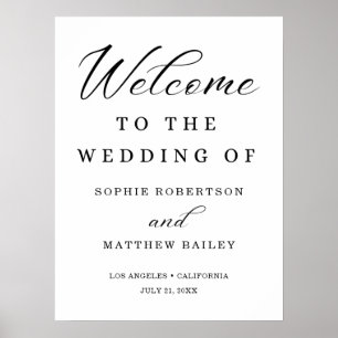 Wedding Celebration Modern Script Welcome Poster