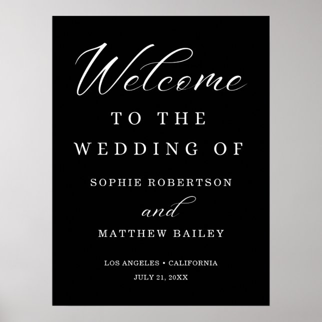 Wedding Celebration Modern Script Welcome Poster (Front)