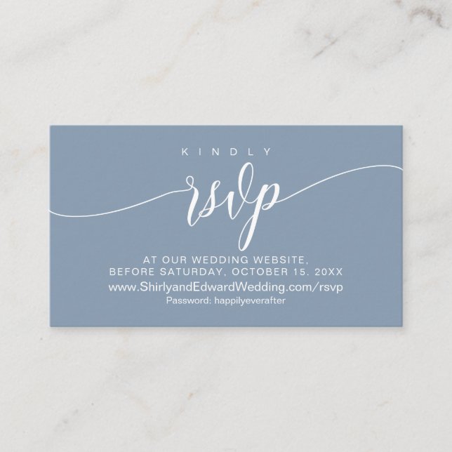 Wedding Celebration Online RSVP, Modern  Enclosure Card (Front)