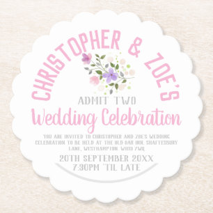 Wedding Celebration Party Invitation Ticket Paper  Coaster