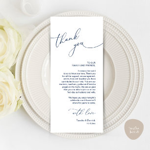 Wedding Celebration Place Setting Thank You Card