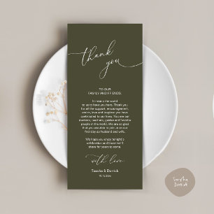 Wedding Celebration Place Setting Thank You Card