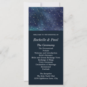 Wedding Celestial Star Night Navy Program