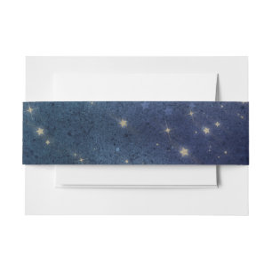 Wedding Celestial Star Night Navy Romantic Invitation Belly Band