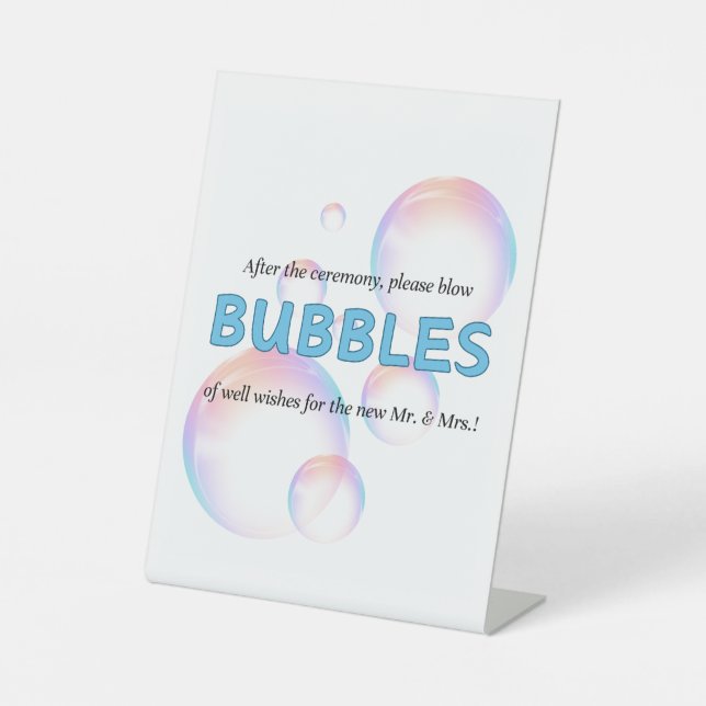 Wedding Ceremony Bubble Send Off Sign (Front)