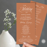 Wedding Ceremony, Classy Elegance Copper Rust Programme<br><div class="desc">Elegant Classy, Wedding Ceremony Program in 4x9 inches (long) card. It is designed with scroll accent that can be personalised with custom/ personalised text for your bridal party, ceremony details, memorial notes and thank you message. If you are looking for other program card types and sizes, please search through our...</div>