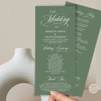 Wedding Ceremony, Classy Elegance Sage Green