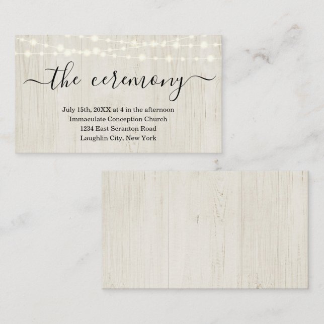Wedding Ceremony Enclosure Card - Simple (Front/Back)