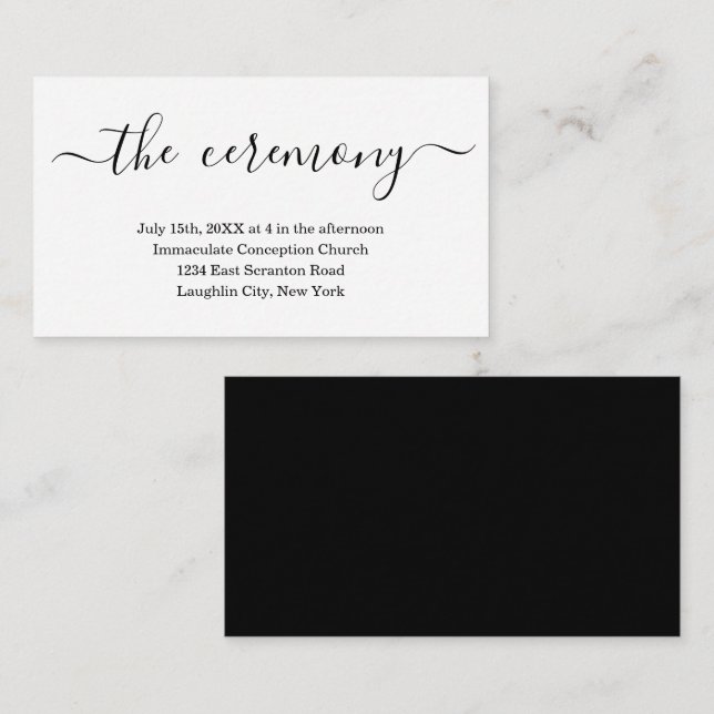 Wedding Ceremony Enclosure Card - Simple (Front/Back)