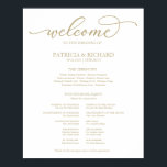 Wedding Ceremony Program Board Chic Gold Script Poster<br><div class="desc">Wedding Ceremony Program Board Chic Gold Script Poster</div>