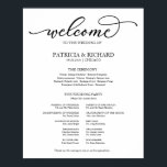 Wedding Ceremony Program Chic Script Poster<br><div class="desc">A rustic chic black lettering wedding ceremony program. Easy to customise the colour and wording. Please feel free to contact me if you need artwork customisation or custom design. PLEASE NOTE: For assistance on orders,  shipping,  product information,  etc.,  contact Zazzle Customer Care directly https://help.zazzle.com/hc/en-us/articles/221463567-How-Do-I-Contact-Zazzle-Customer-Support-.</div>