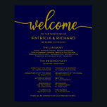 Wedding Ceremony Program Gold Navy Blue Poster<br><div class="desc">A rustic chic gold lettering on navy blue wedding ceremony program. Easy to customise the colour and wording. Please feel free to contact me if you need artwork customisation or custom design. PLEASE NOTE: For assistance on orders,  shipping,  product information,  etc.,  contact Zazzle Customer Care directly https://help.zazzle.com/hc/en-us/articles/221463567-How-Do-I-Contact-Zazzle-Customer-Support-.</div>
