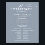 Wedding Ceremony Program Script Dusty Blue Sign<br><div class="desc">Wedding Ceremony Program Script Dusty Blue Sign</div>