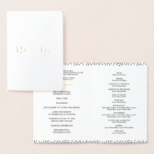 WEDDING CEREMONY PROGRAM stylish mr & mrs confetti Foil Card