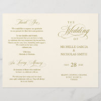 Wedding Ceremony Programs, Classic Elegance Black