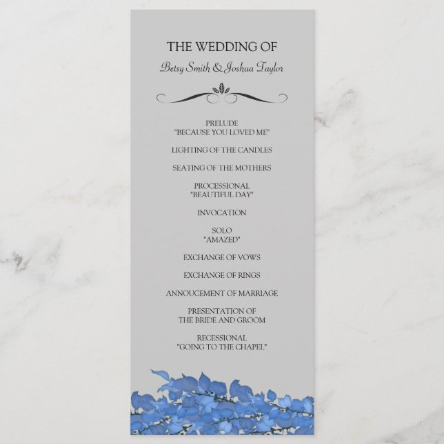 Wedding Ceremony Programs Programme (Front)