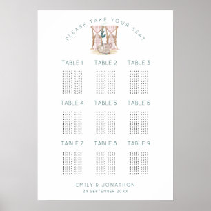 Wedding Chairs 9 Tables 90 Guest Seating Chart