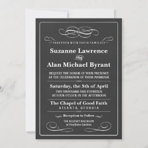 Wedding Chalkboard Vintage Poster Invitation