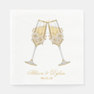 Wedding Champagne Paper Napkins