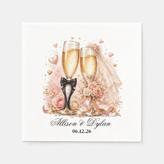 Wedding Champagne Paper Napkins