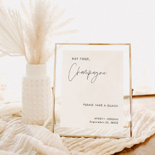 Wedding Champagne Sign, Modern Minimalist Sign
