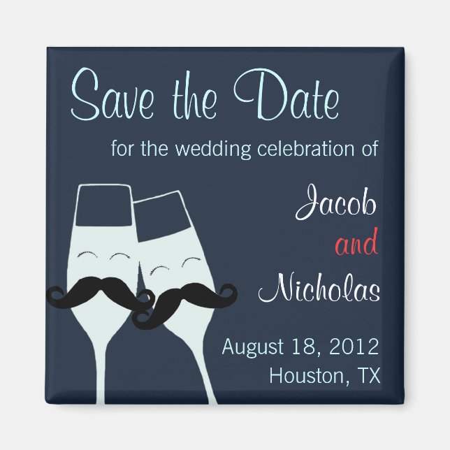 Wedding Champagne Toast Save the Date Magnet (Front)