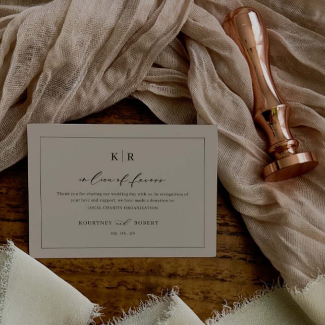 Wedding Charity In Lieu of Favours Enclosure Card (Creator Uploaded)