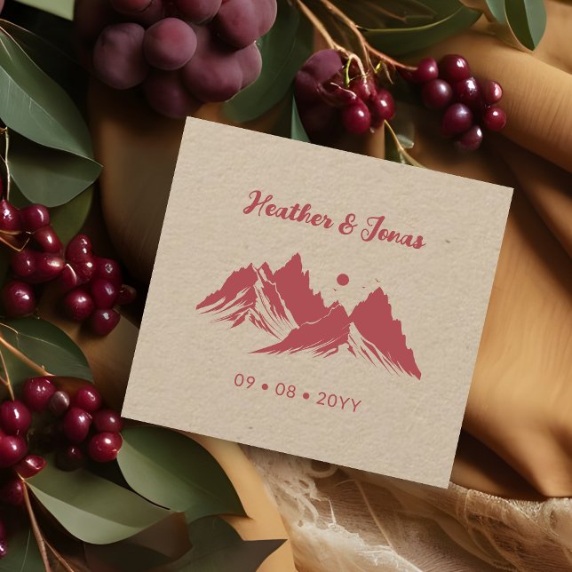 Wedding Cherished Rustic Mountains Landscape  Rubber Stamp (Wedding Cherished Rustic Mountains Landscape Rubber Stamp. )