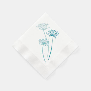 Wedding chervil / cows parsley teal paper napkin
