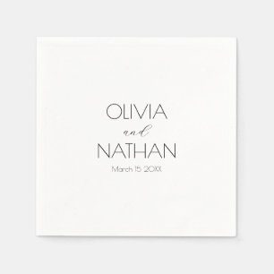 Wedding Chic Black Script Paper Napkin