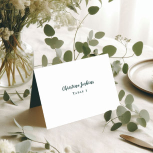Wedding Chic Calligraphy Emerald Green Place Cards