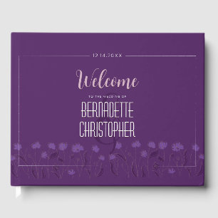 Wedding Chic Modern Elegant Simple Lavender Purple Guest Book