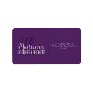 Wedding Chic Modern Elegant Simple Lavender Purple Label