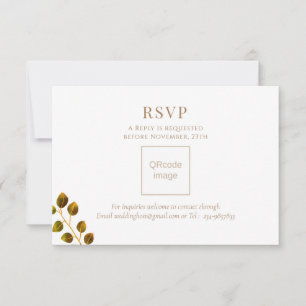 Wedding Chic Monogram QRcode RSVP Card