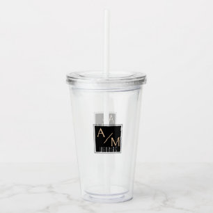 Wedding Chic Monogram White Acrylic Tumbler