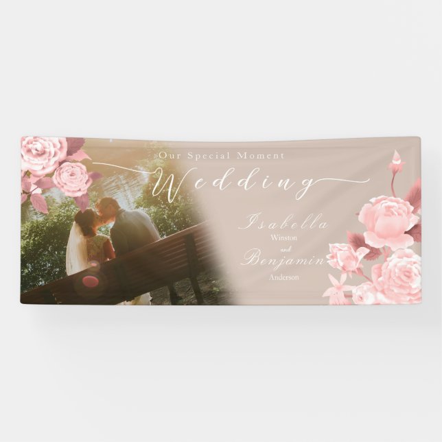 Wedding Chic Rose Photo Banner (Horizontal)