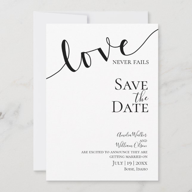 Wedding, Christian, Simple, Elegant, Typography, Save The Date (Front)