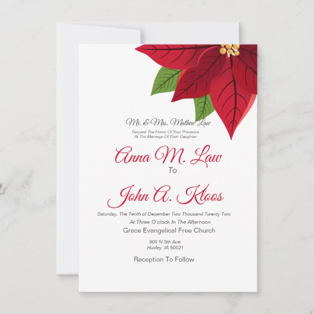 Wedding Christmas Invitation (Front)
