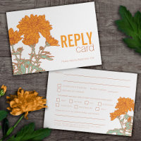 Wedding chrysanthemum orange wedding meal RSVP